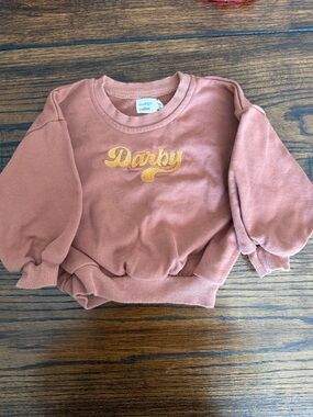 Modern Miller Brown 'Darby' sweatshirt with Yellow Script